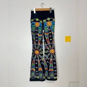 Psychedelic Rainbow Print Flare Yoga Pants